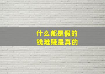 什么都是假的 钱难赚是真的